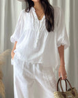 Bypias Alice Linen Shirt - White LUXAMORE  