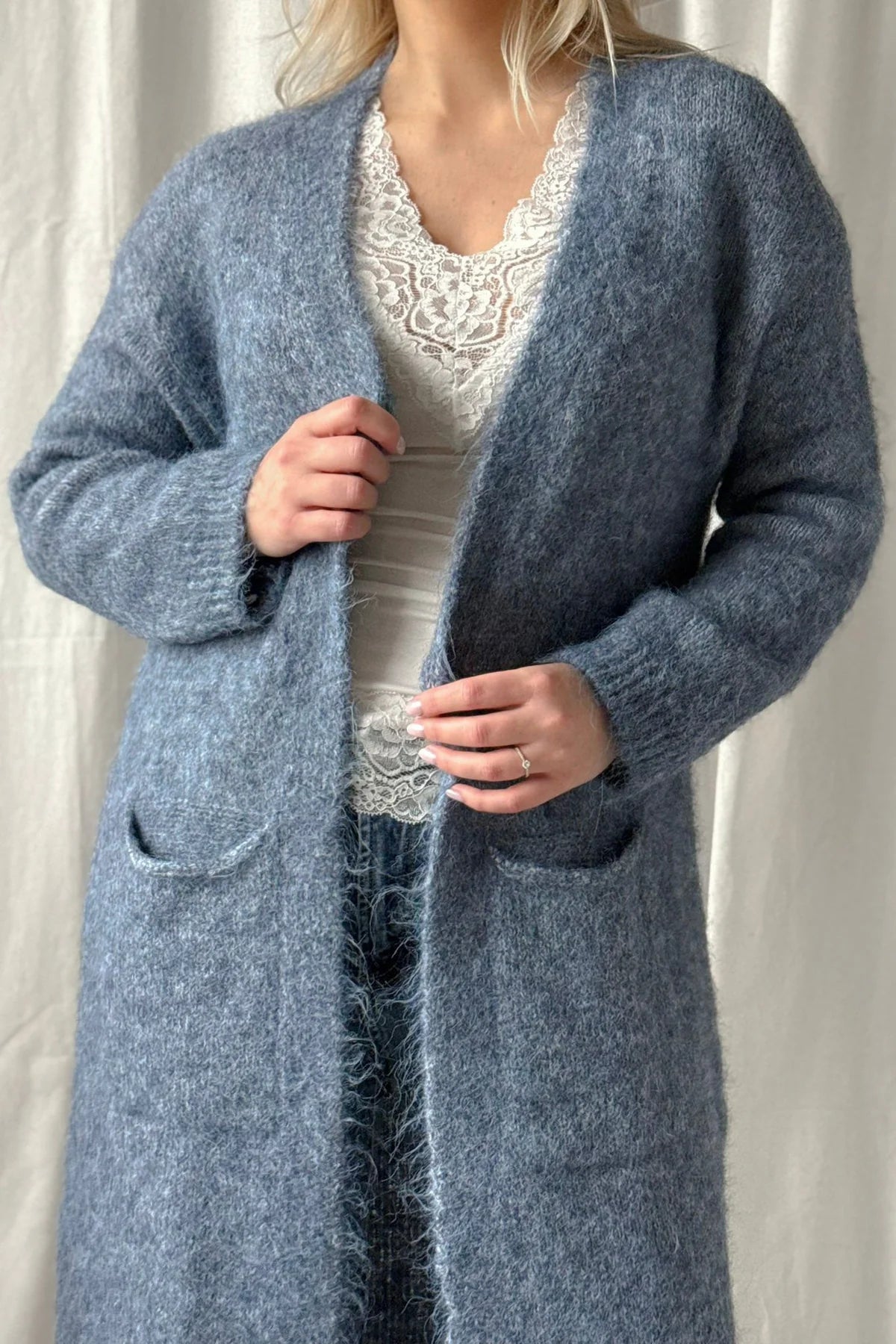 Bypias Sunday Mood Cardigan - Denim Blue LUXAMORE  