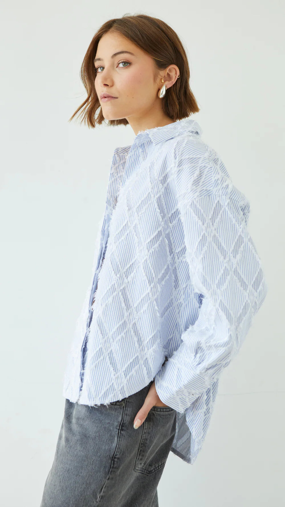 Charli - Marlowe Shirt - Blue Stripe LUXAMORE  