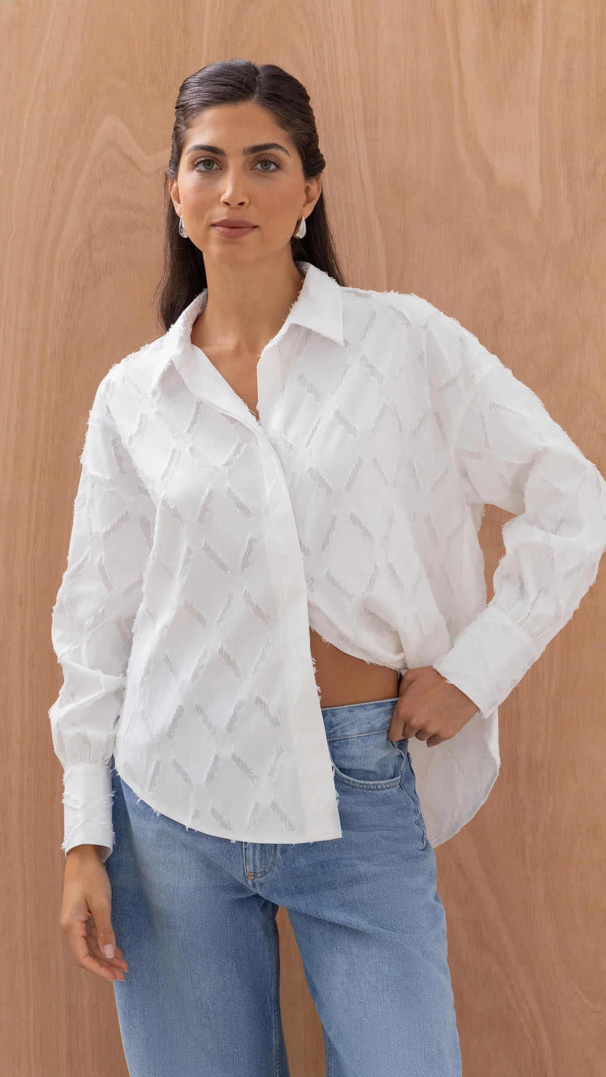 Charli - Marlowe Shirt - White Stripe LUXAMORE  