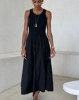Charli - Mel Cotton Dress - Black Sustainable LUXAMORE