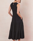 Charli - Mel Cotton Dress - Black Sustainable LUXAMORE