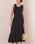 Charli - Mel Cotton Dress - Black Sustainable LUXAMORE