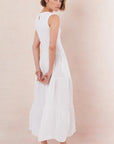 Charli - Mel Cotton Dress - White Sustainable LUXAMORE
