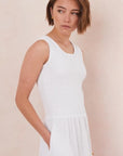 Charli - Mel Cotton Dress - White Sustainable LUXAMORE