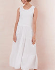 Charli - Mel Cotton Dress - White Sustainable LUXAMORE