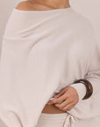 Alemais Sustainable Florence-Shirt close up worn by model LUXAMORE