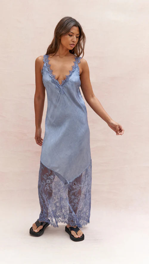 Charli - Solange Slip Dress - Washed Blue LUXAMORE  