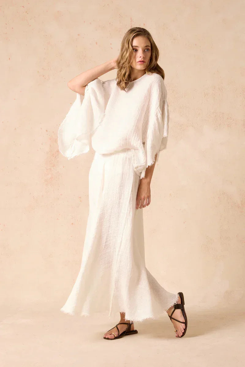 Estilo Emporio Exclusive Maxi Ruota Skirt in Aida Pesante Black LUXAMORE  