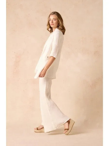 Estilo Emporio Greco Top worn by model in natural setting LUXAMORE 