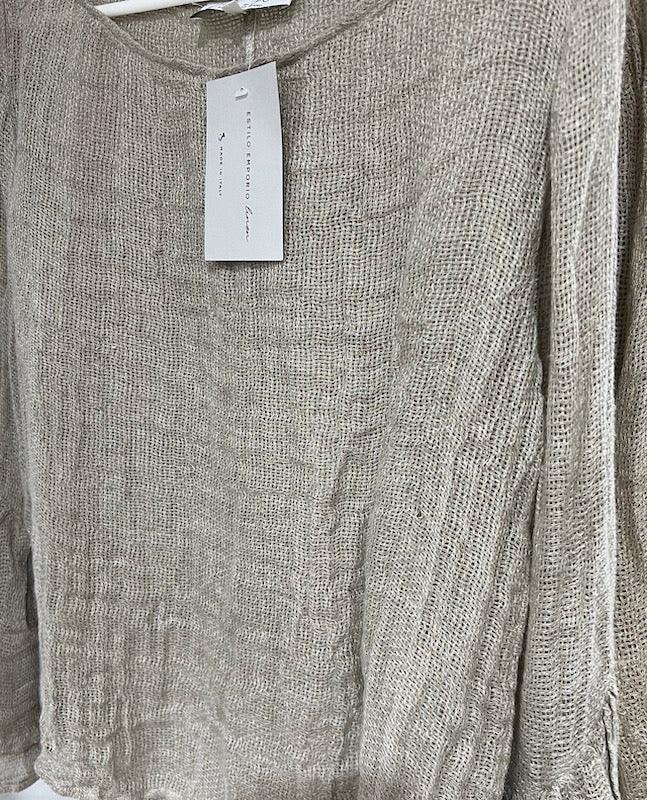 Estilo Emporio Halston Top - Natural worn by model in natural setting LUXAMORE 