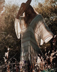 Estilo Emporio Le Robe Linen Dress worn by model in natural setting LUXAMORE 