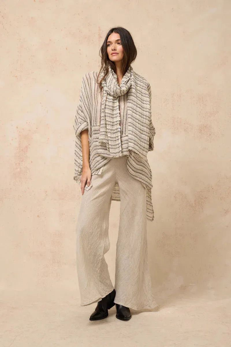 Estilo Emporio Linen Pant Novo Flare - Brasile Natural LUXAMORE  