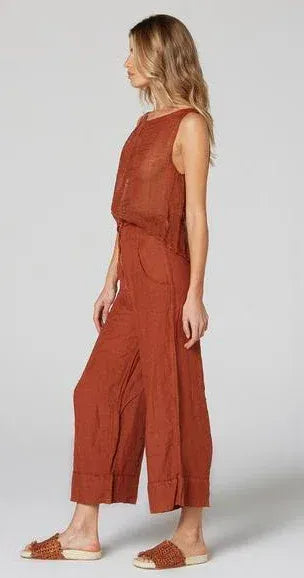 Estilo Emporio Linen Pant Tropez - Rust LUXAMORE  