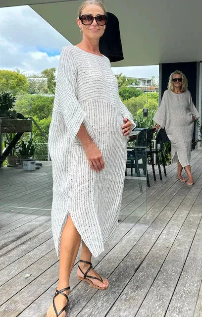 Estilo Emporio Nebbilio Linen Dress - Binario LUXAMORE  