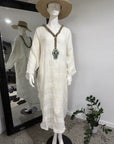 Estilo Emporio Neve Linen Dress -Tela Atena Panna - LUXAMORE