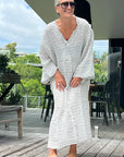 Woman Wearing Estilo Emporio Zorba Maxi Linen Dress - Dress LUXAMORE