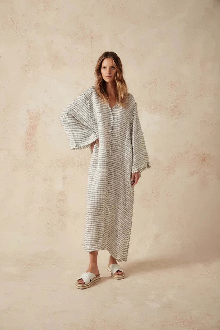 Estilo Emporio Zorba Maxi Linen Dress LUXAMORE  