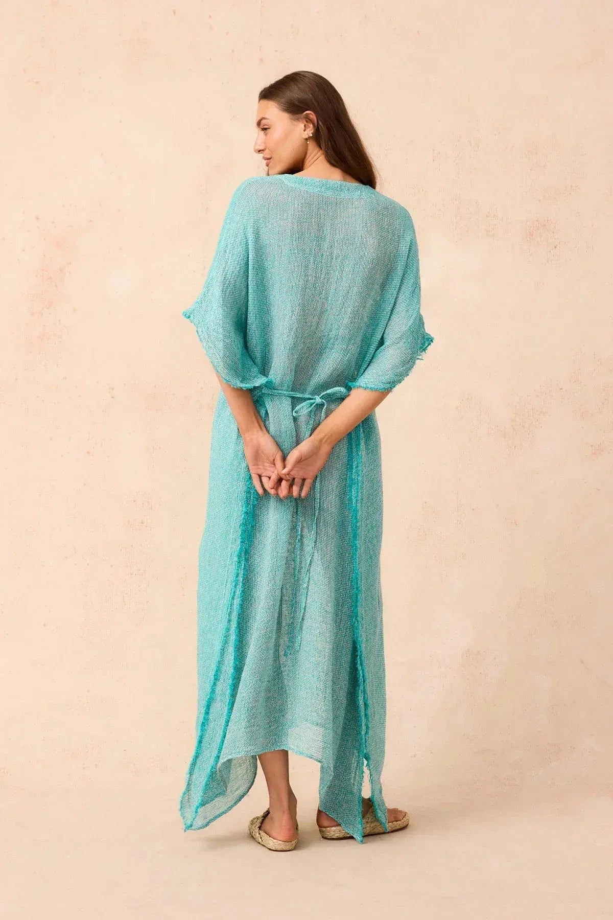 Exclusive Estilo Emporio Corfu Kaftan Dress - Rete Taupe LUXAMORE  