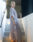 Exclusive: Estilo Emporio Polla Maxi Kaftan - Bolegna worn by model in natural setting LUXAMORE 