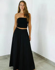 Italian Linen Wide Leg Pants Black - Made in Italy LUXAMORE  