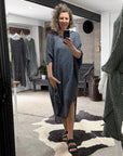 La Bottega di Brunella Linen Dress VESTITO FAUSTA - Campagna Luxor LUXAMORE  