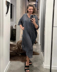 La Bottega di Brunella Linen Dress VESTITO FAUSTA - Campagna Luxor Reduced impact LUXAMORE