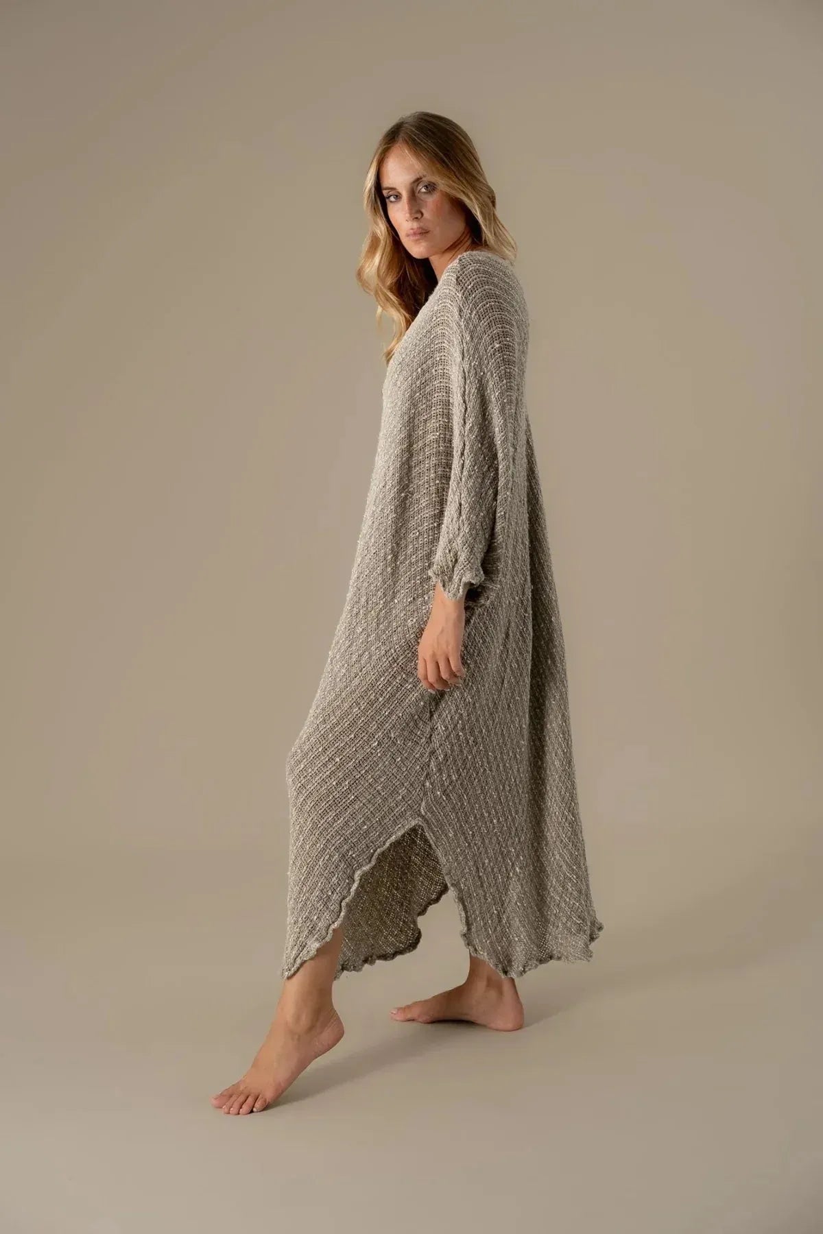 La Bottega di Brunella Linen Dress VESTITO FAUSTA - Campagna Luxor Reduced impact LUXAMORE
