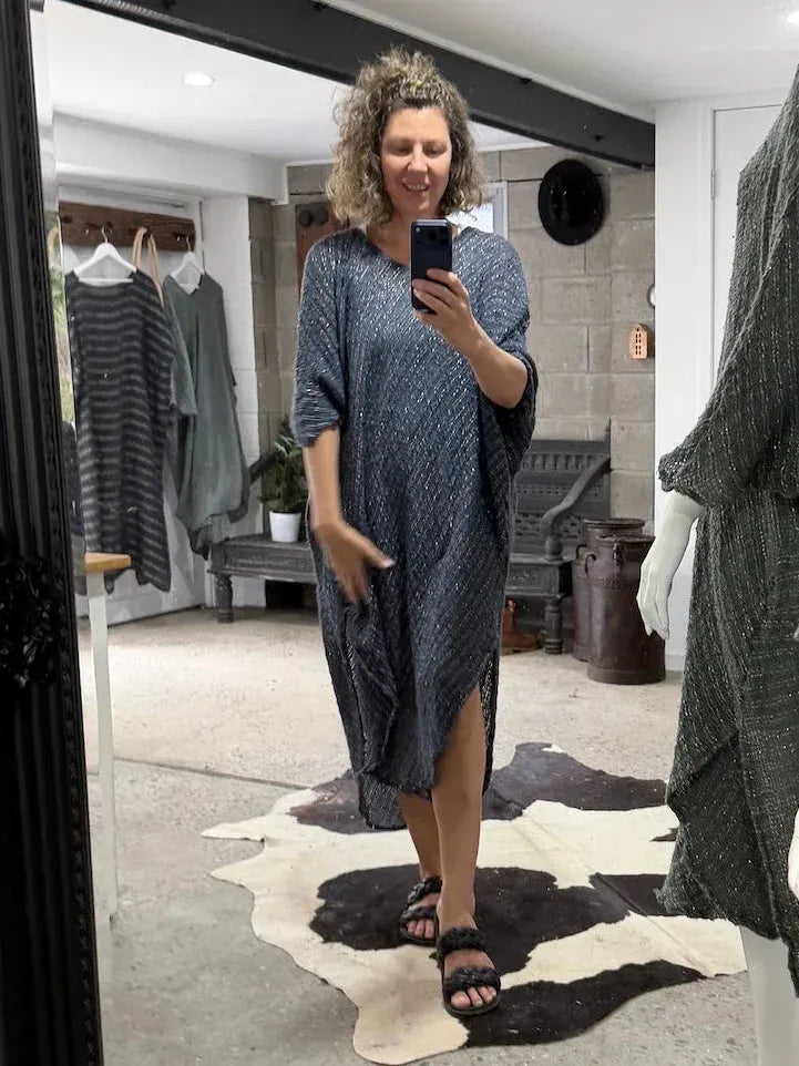 La Bottega di Brunella Linen Dress VESTITO FAUSTA - Campagna Luxor Reduced impact LUXAMORE
