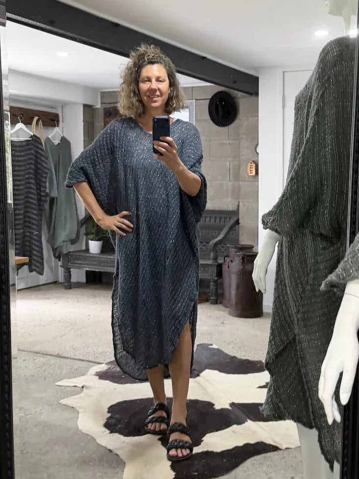 La Bottega di Brunella Linen Dress VESTITO FAUSTA - Campagna Luxor Reduced impact LUXAMORE