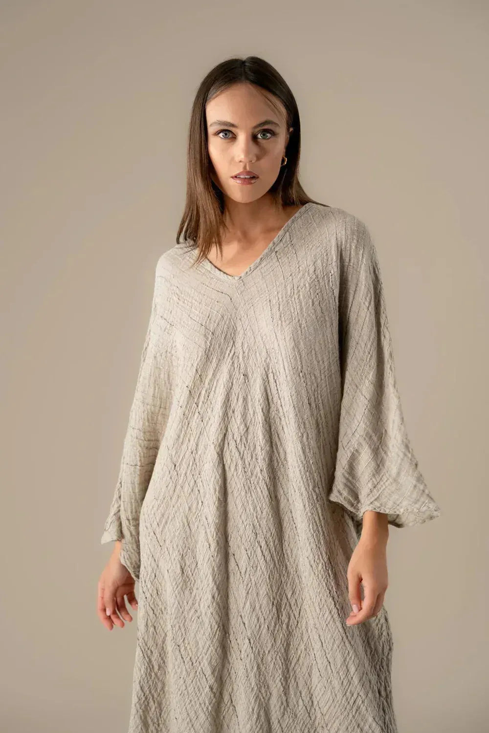 La Bottega di Brunella Linen Dress VESTITO FAUSTA - Garza Egitto LUXAMORE  