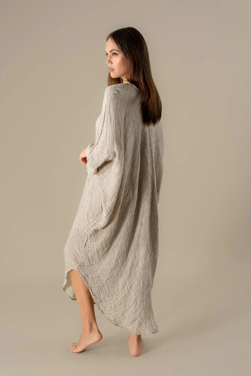 La Bottega di Brunella Linen Dress VESTITO FAUSTA - Garza Egitto LUXAMORE  