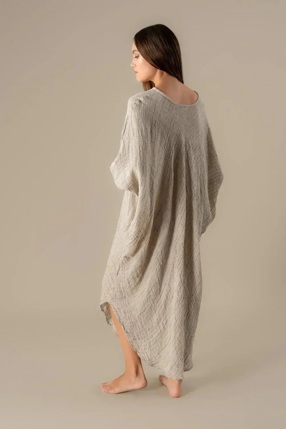 La Bottega di Brunella Linen Dress VESTITO FAUSTA - Garza Egitto LUXAMORE  