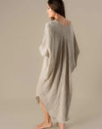 La Bottega di Brunella Linen Dress VESTITO FAUSTA - Garza Egitto LUXAMORE  