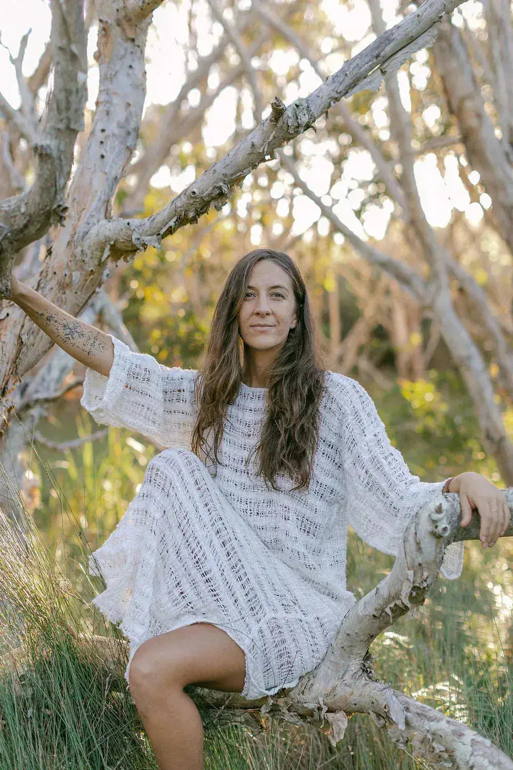 La Bottega di Brunella Linen Dress VESTITO GALASSIA - Rete Galaxy Mesh LUXAMORE  