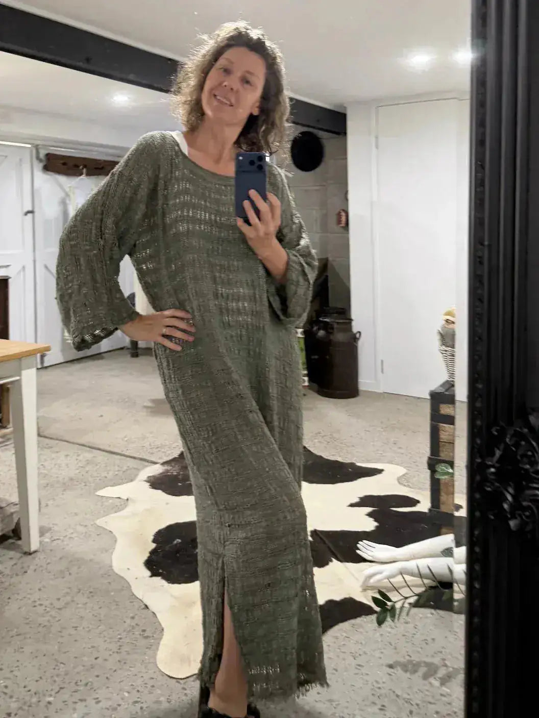 La Bottega di Brunella Linen Dress VESTITO GALASSIA - Rete Galaxy Mesh LUXAMORE  