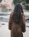 La Bottega di Brunella Linen Dress Vestito Fausta Campagna - Chocolate Reduced impact LUXAMORE