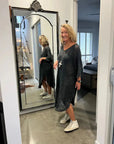 La Bottega di Brunella Linen Dress Vestito Fausta Campagna - Lava LUXAMORE  