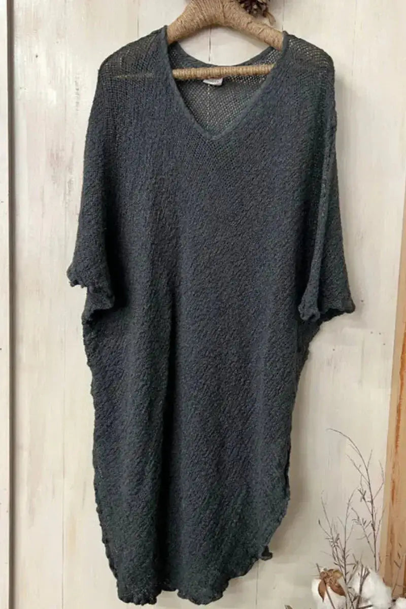 La Bottega di Brunella Linen Dress Vestito Fausta Campagna - Lava Reduced impact LUXAMORE