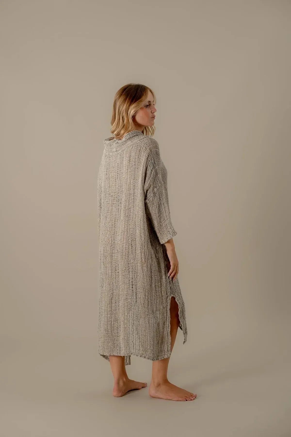 La Bottega di Brunella VESTITO SHARM - Egitto Maron worn by model in natural setting LUXAMORE 