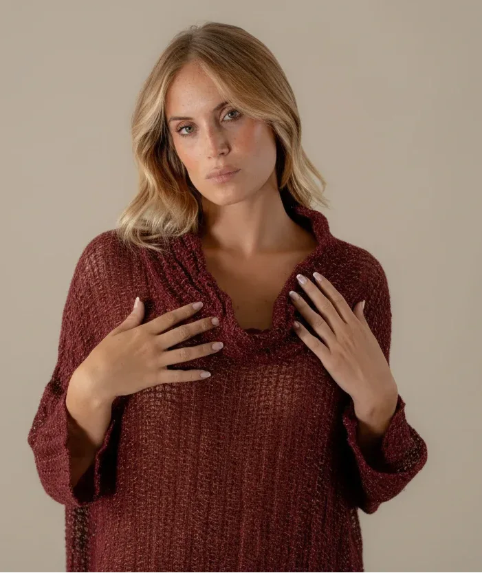 women wearing La Bottega di Brunella VESTITO SHARM - Egitto Maron Dress LUXAMORE 