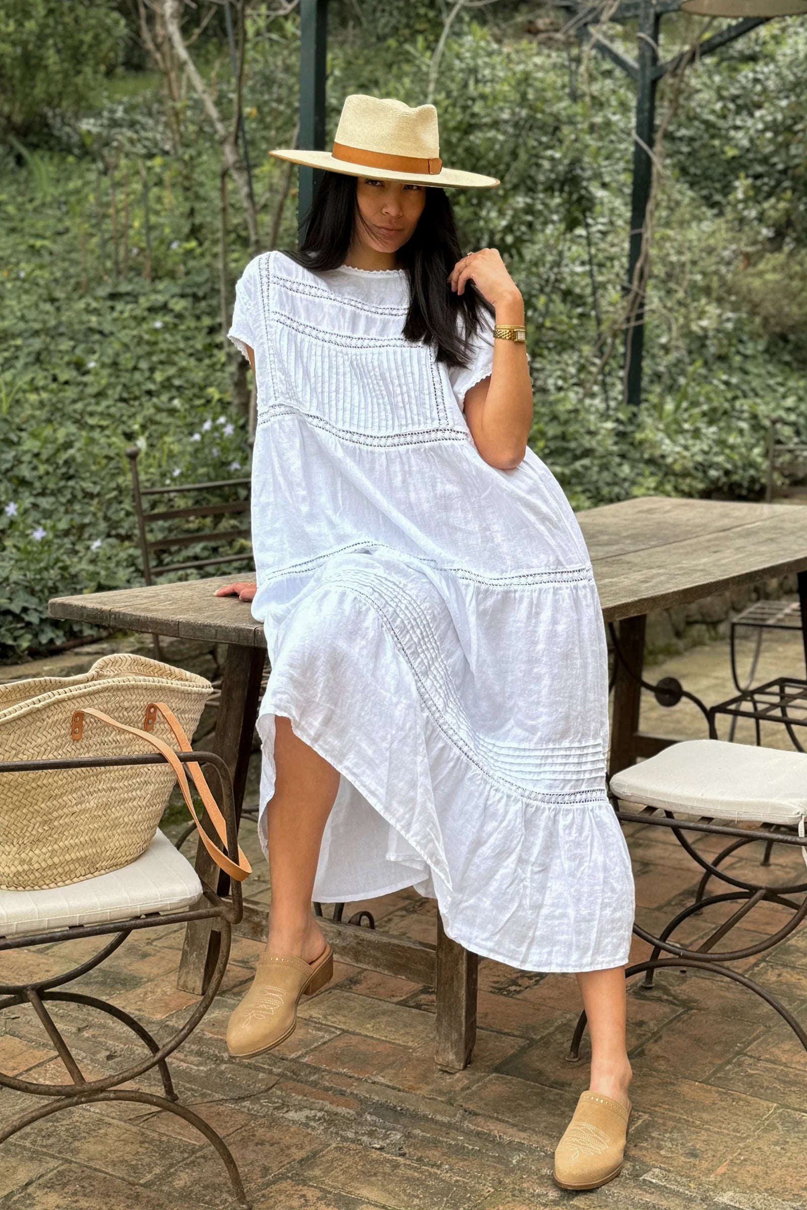 Bypias Liliana Linen Dress - White