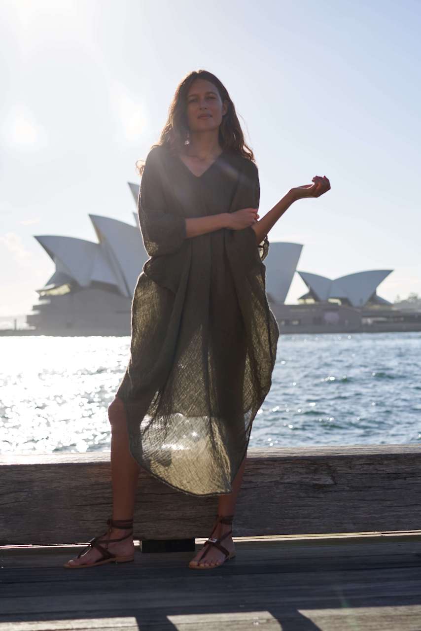 La Bottega di Brunella Linen Dress Vestito Fausta Garzata - Fossil