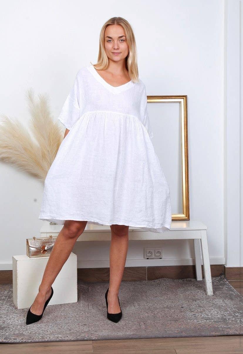 Linen Babydoll Dress Made in Italy