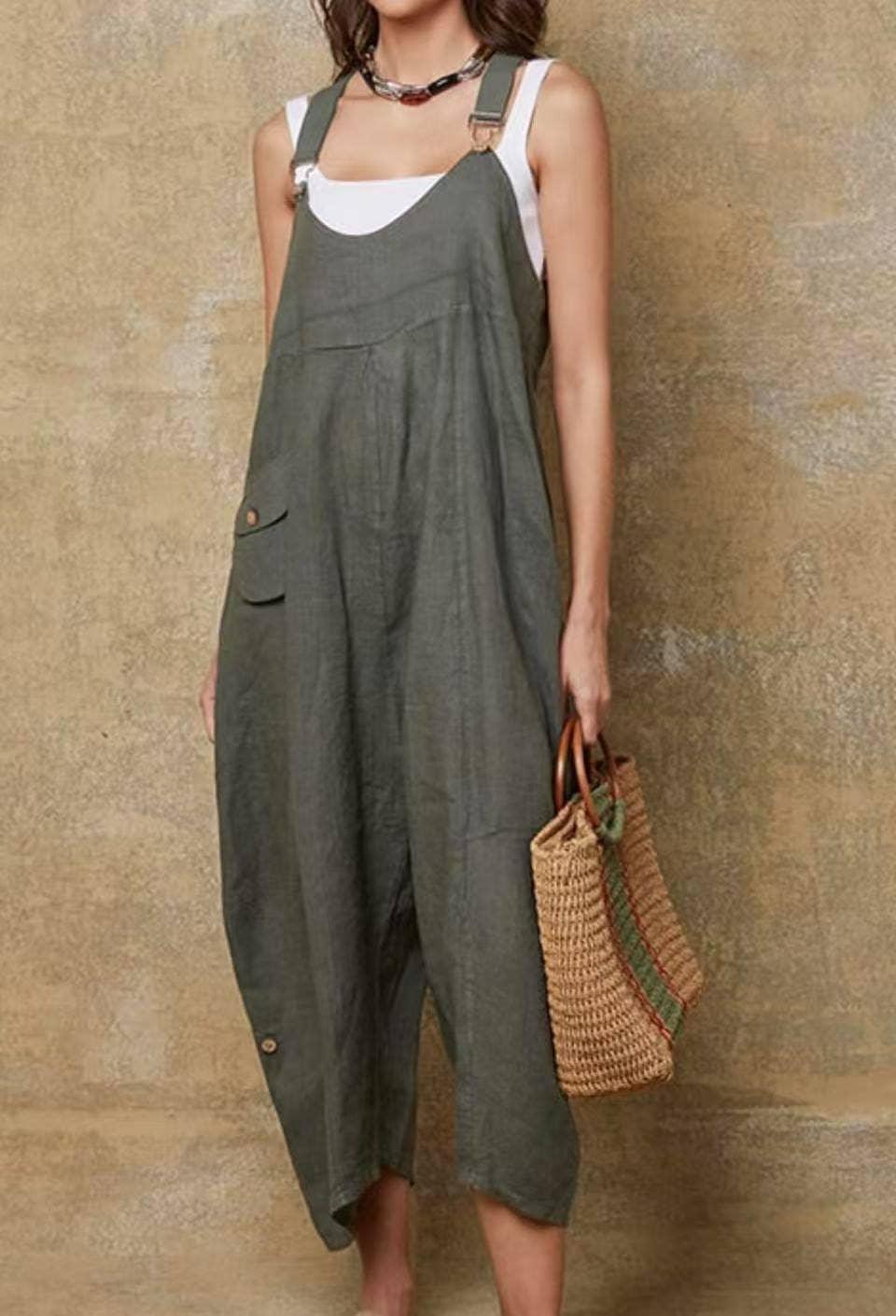Linen Jumpsuit Made in Italy Tobacco - LUXAMORE