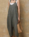 Linen Jumpsuit Made in Italy Tobacco - LUXAMORE