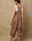 Linen Jumpsuit Made in Italy Tobacco - LUXAMORE