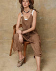 Linen Jumpsuit Made in Italy Tobacco - LUXAMORE