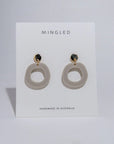 Mingled Dangle Earrings Ivory Beige - Frankie Minimalist - LUXAMORE