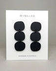 Mingled Statement Earrings - Black Triple Stack - LUXAMORE